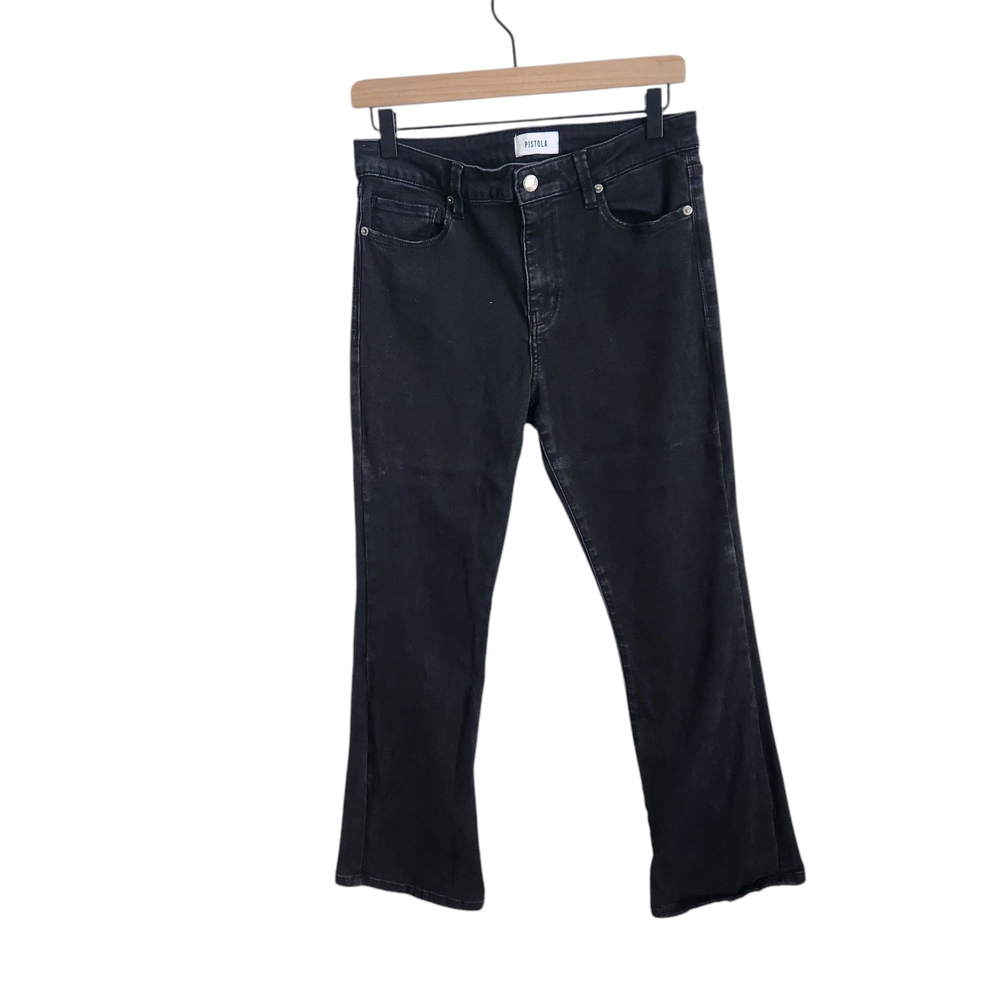 Pistola Mid Rise Black Flared Denim Jeans SIZE 29